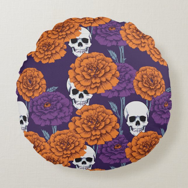 Día de Muertos Rund Kudde (Framsidan)