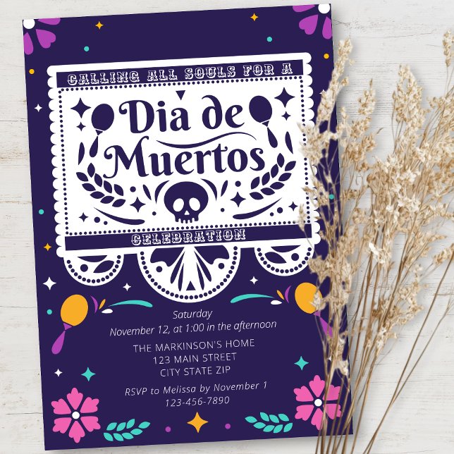 Dia De Muertos Simple Firande-inbjudan Inbjudningar (Skapare uppladdad)