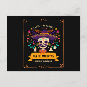 Dia de muertos Skull day of the dead Vykort