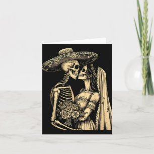 Dia De Muertos Sugar Skull Couple Skeleton Bride W Kort