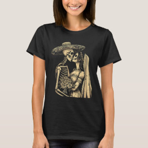 Dia De Muertos Sugar Skull Couple Skeleton Bride W T Shirt