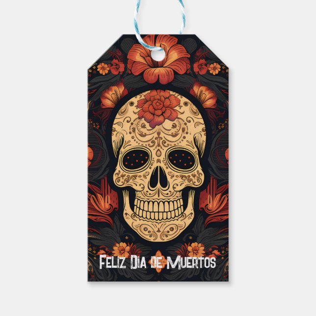 Dia de Muertos ☠️ Sugar Skull Presentetikett (Framsidan)