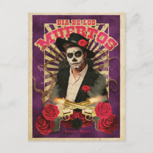 Dia De Muertos Sugar Skull-vykort Vykort