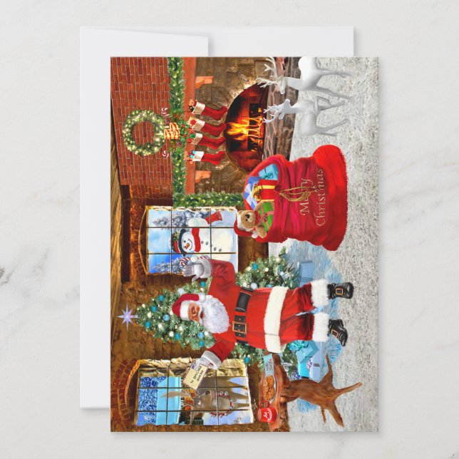 Día de Navidad con Papá Noel Inbjudningar (Framsida)