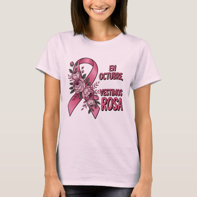 Día internacional del Cáncer de Mama T Shirt (Framsida)