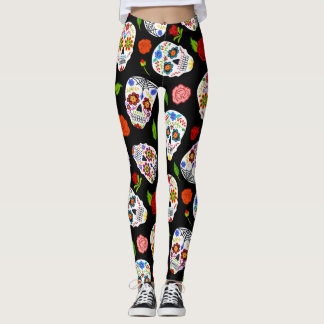 Dia Los Muertos: döskallarna mönster. Leggings