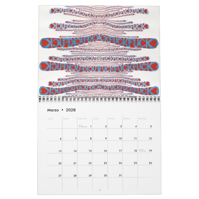 Día tras día kalender (Mar 2028)