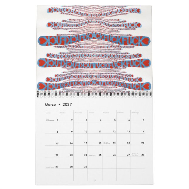 Día tras día kalender (Mar 2027)