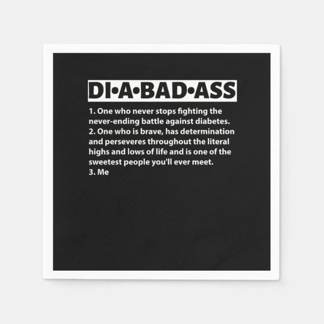 Diabadass Diabetes Awareness Diabetic Gift Pappersservett (Framsidan)