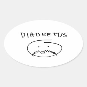Diabeetus (skissa versionen), ovalt klistermärke