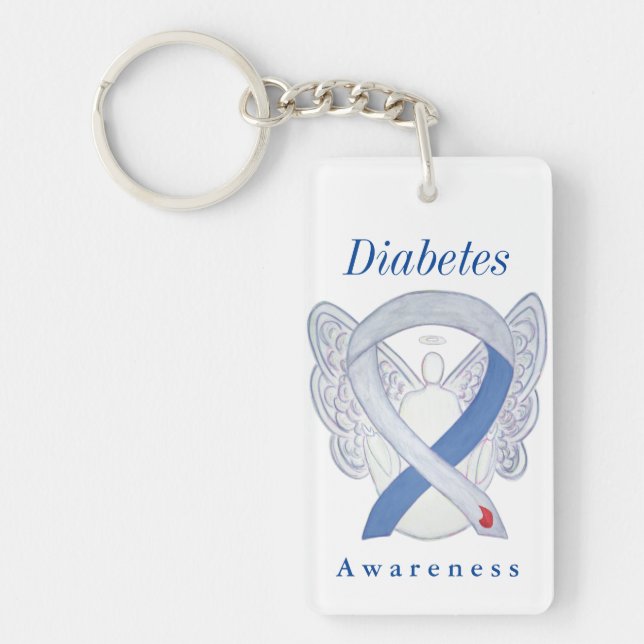 Diabetes Angel Awareness Ribbon Anpassningsbar Key (Framsidan)