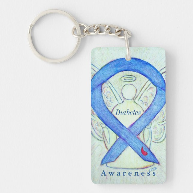 Diabetes Angel Awareness Ribbon Keychain (Framsidan)