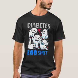 Diabetes är Boo Lakan Blue och Grått Boos Hallowee T Shirt