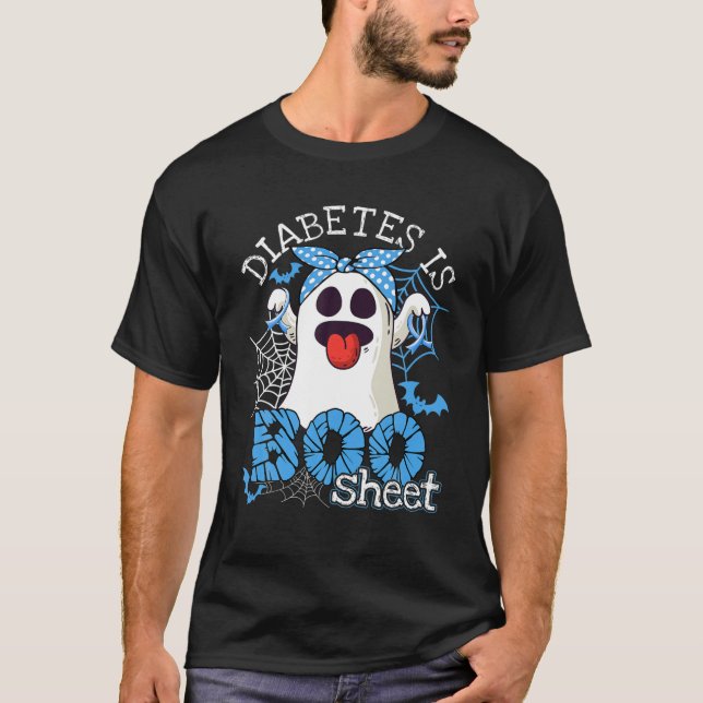 Diabetes är Boo Lakan Halloween Ghost Diabetes Awa T Shirt (Framsida)
