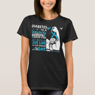 Diabetes är en journey T1D Diabetes Awareness Warr T Shirt
