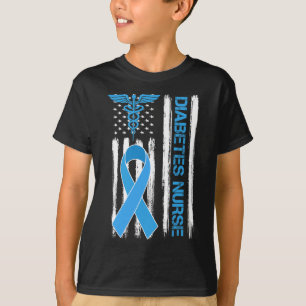Diabetes Awareness American Flagga Diabetes Nurse T Shirt