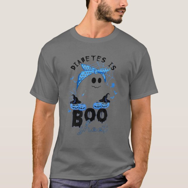 Diabetes Awareness Diabetes är Boo Lakan Ghost Hal T Shirt (Framsida)