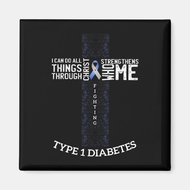 Diabetes Awareness Diabetic Warrior Gift Tee Magnet (Framsidan)