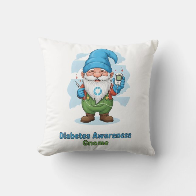Diabetes Awareness Gnome PNG | Cute Diabetes  Kudde (Framsida)