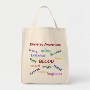 Diabetes Awareness Livsmedel Tote Tygkasse