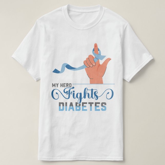 Diabetes Awareness My Hero Fights Diabetes Tshirt T Shirt (Design framsida)