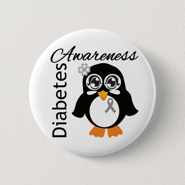 Diabetes Awareness Penguin Knapp (Framsida)