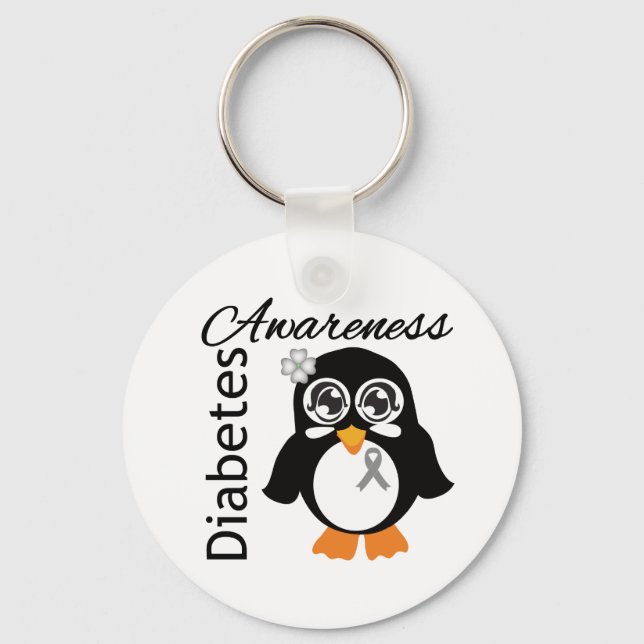 Diabetes Awareness Penguin Nyckelring (Framsida)