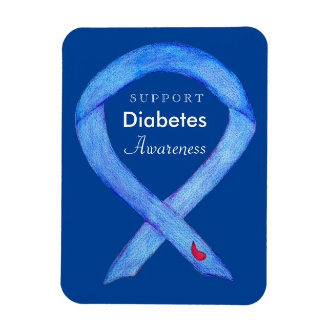 Diabetes Awareness Ribbon Anpassningsbar Fridge Ma Magnet (Vertikal)