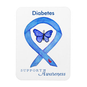 Diabetes Awareness Ribbon Butterfly Fridge Magnets Magnet