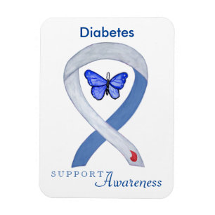 Diabetes Awareness Ribbon Butterfly Fridge Magnets Magnet