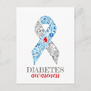 Diabetes Awareness Schleife Vykort
