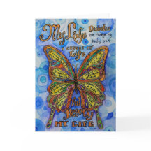 Diabetes Butterfly with Awareness Dikt Note Cards