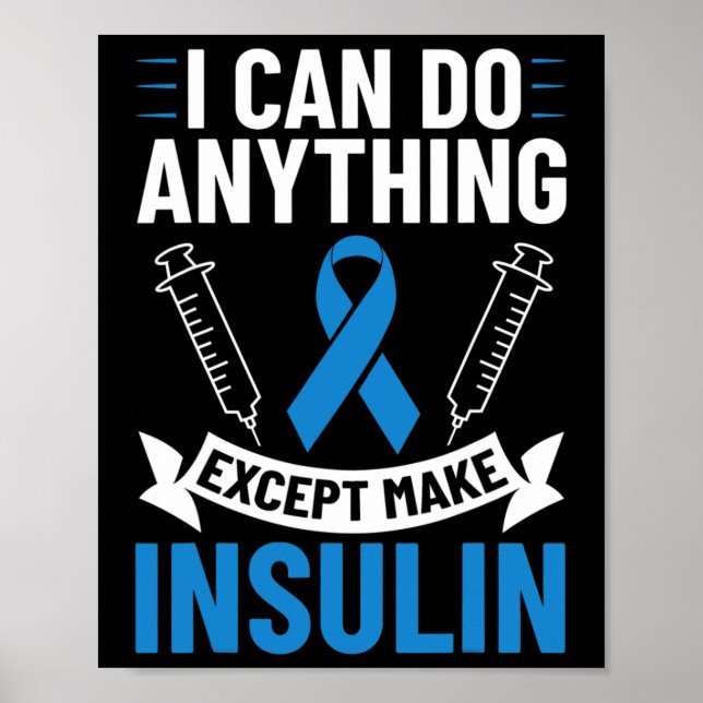 Diabetes citerar Diabetes Fighter T1D Diabetes Awa Poster (Framsidan)