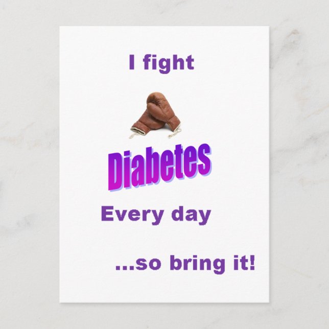 Diabetes, Diabetes har inte mig! Vykort (Framsida)