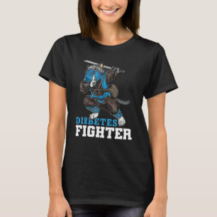 Diabetes Fighter Cat Ninja typ 1 Diabetes Awarene T Shirt