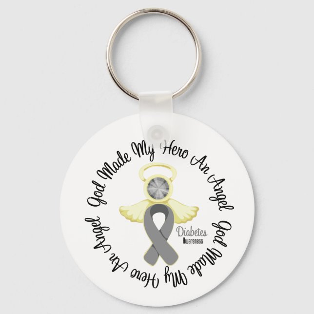 Diabetes God Made My Hero An Angel Nyckelring (Framsida)