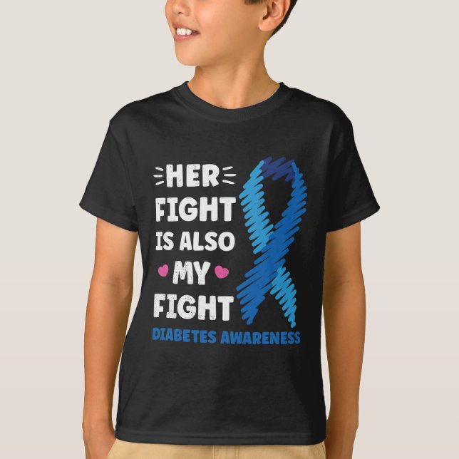Diabetes Hennes kamp är min kamp T Shirt (Framsida)