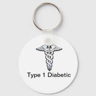 Diabetes ID Keychain Black Nyckelring