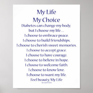 Diabetes Inspirational Dikt Art Printing Poster