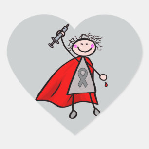 Diabetes Insulin Superassistance Girl Hjärtformat Klistermärke