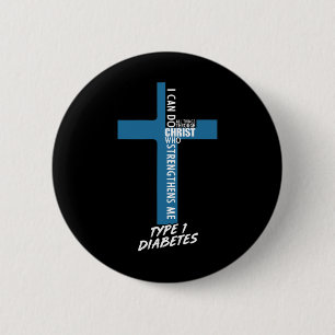 Diabetes jag kan göra allt Sak genom Jesus T1D Sup Knapp
