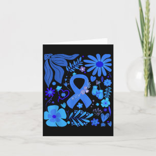 Diabetes Medvetenhet Boho Blommig Blå Band Diabete Kort