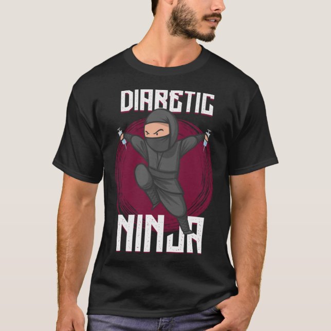 Diabetes Ninja typ 2 Diabetes Fighter Stealth N T Shirt (Framsida)