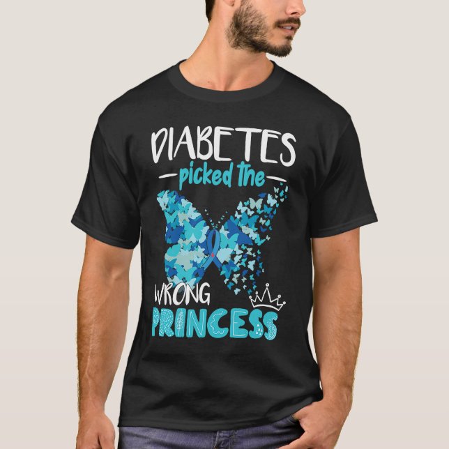 Diabetes Picked The Wrong Princess Diabetes T Shirt (Framsida)