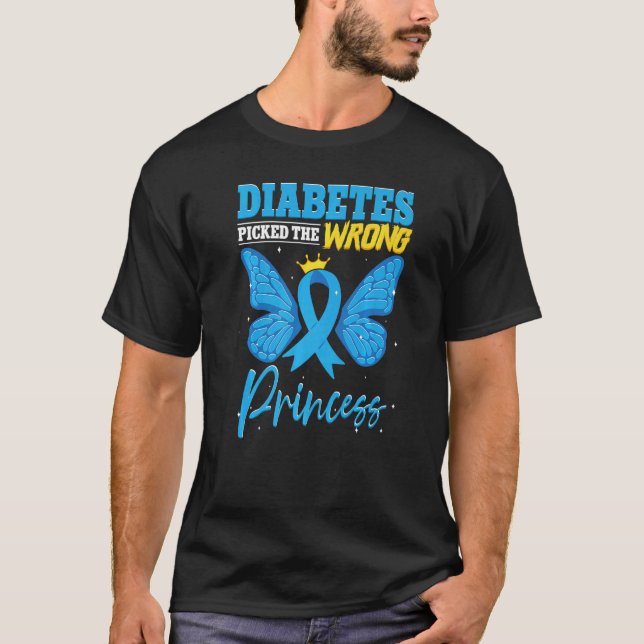 Diabetes Picked The Wrong Princess  T1D Diabetes A T Shirt (Framsida)
