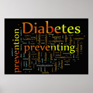Diabetes Prevating BLACK Poster