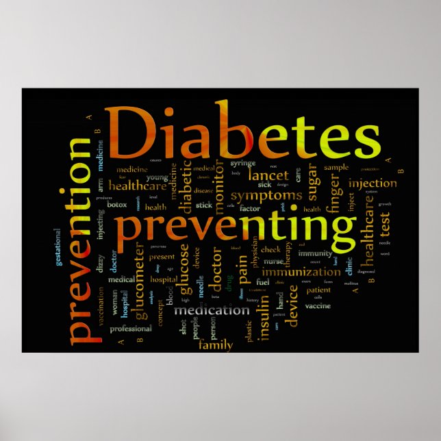 Diabetes Prevating BLACK Poster (Framsidan)