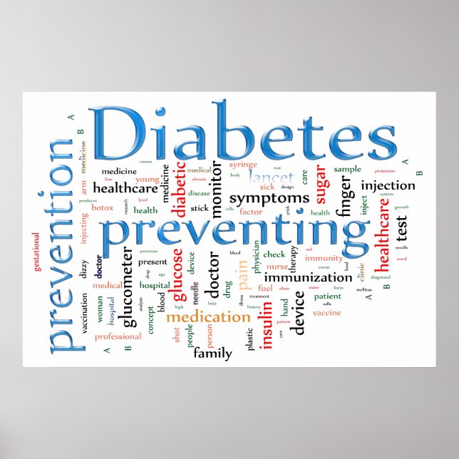 Diabetes Prevating Blue Poster (Framsidan)