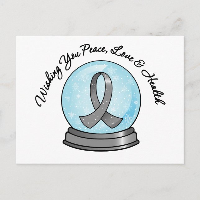 Diabetes Ribbon God jul Snowglobe Helg Vykort (Framsida)
