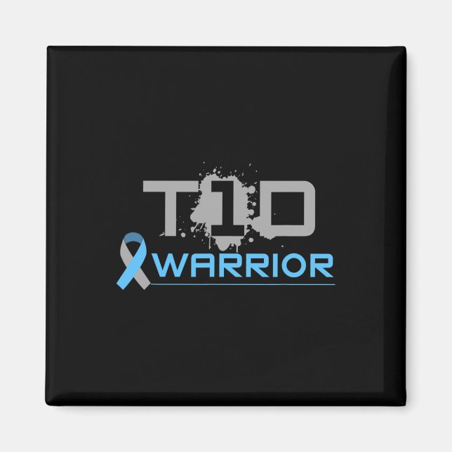 Diabetes - Roligt Typ 1 Medvetenhet om diabetes T1 Magnet (Framsidan)